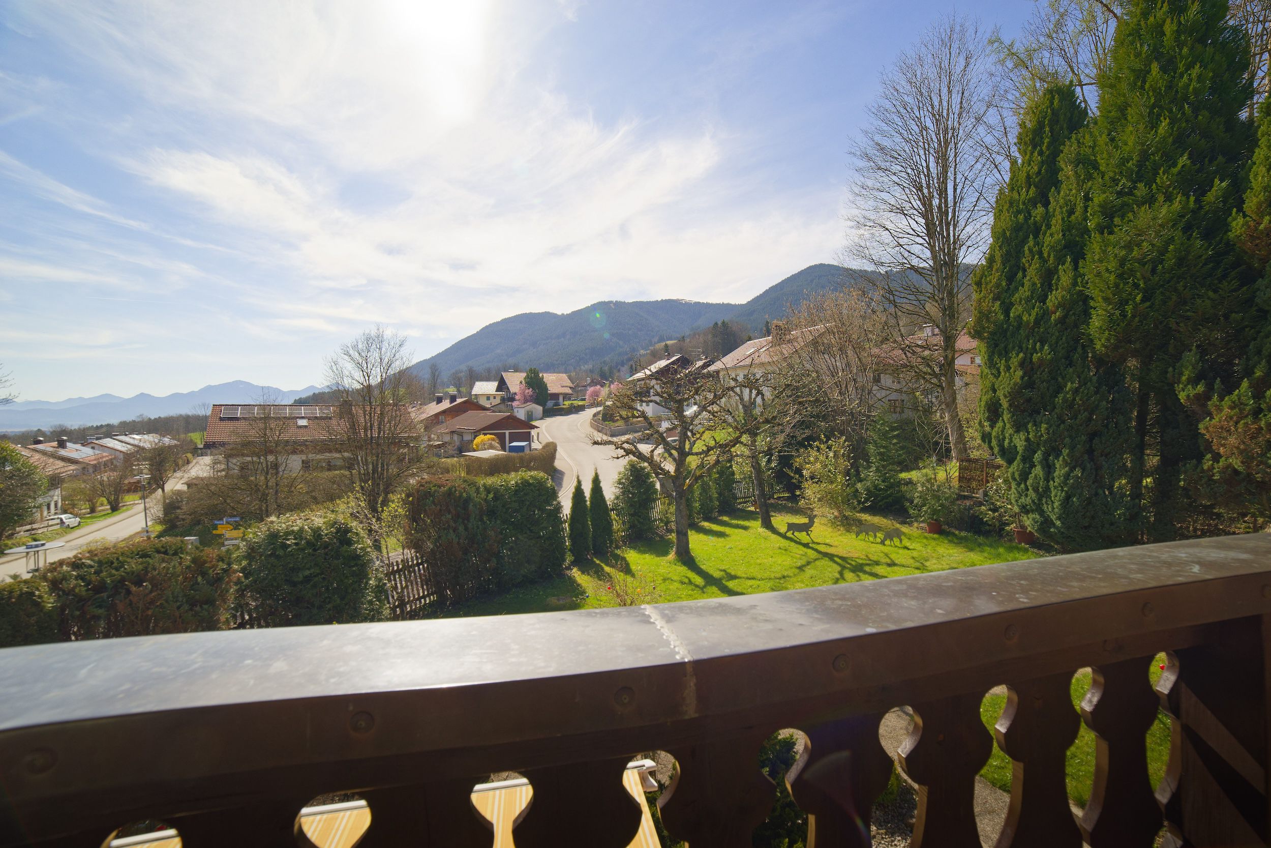 Haus am Kurpark - Ferienwohnung "Alpenblick" Blick auf#s Hörnle vom Balkon